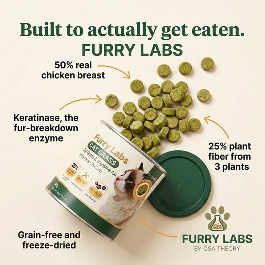 Freeze-Dried Cat Grass Treats for Hairball Relief