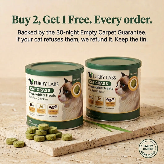 Freeze-Dried Cat Grass Treats for Hairball Relief